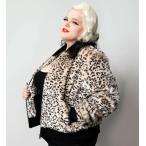 アニマル柄 ファー ジャケット Sourpuss Clothing LEOPARD FUR BOMBER JACKET タトゥー Lady's 豹柄