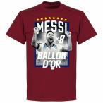 【BAL23】【国内未発売】RE-TAKE リオネル・メッシ x8 Ballon D'Or 2023 Ｔシャツ マルーン【サッカー/Messi/アルゼンチン代表/マイアミFC】ネコポス対応可能