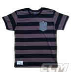 【SALE25%OFF】【GS018】GRANDE ボーダーデニムポケット付Ｔシャツ グレーｘブラック【グランデ/サッカー/フットサル/サポーター】ネコポス対応可能