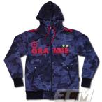 【SALE20%OFF】GRANDE CAMO RIOT スウェットジップパーカー ブラックｘレッド【グランデ/サッカー/フットサル/サポーター/トレーニング】GRN2014AW 9311