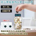 貯金箱 2個セット デジタルカウンターバンク 自動計算 透明 子ども