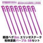 鍛造ペグ エリッゼステーク 28cm 限定色パープル 8本セット