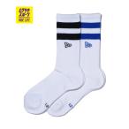 NEW ERA ニューエラ キッズ 靴下 2足組 ソックス クルー 2ペア ライン フラッグロゴ ブラック ブルー K14518185