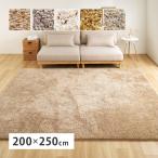 ラグ マット カーペット 洗える シャギーラグ ミックス糸 約3畳 約200×250cm おしゃれ ホットカーペットカバー 滑り止め付き シンプル Liva リーヴァ