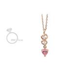 me.luxe／エムイーリュークス  Swarovski. ピンクトパーズスリーハートネックレス
