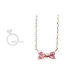 me.luxe／エムイーリュークス  Swarovski. ピンクトパーズリボンネックレス
