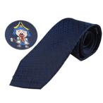 八王子織物工業組合  三つ鱗柄 うじてるくん（紺） ネクタイ シルク100％ 日本製