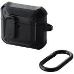 ELECOM エレコム AirPods 第4世代/ZEROSHOCK Lockケース/カラビナ付/ブラック AVA-AP06ZEROLBK