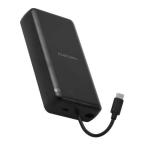 ELECOM エレコム DE-C64-20000BK モバイルバッテリー/リチウムイオン電池/20000mAh/USB PD/20W/USB-C/USB-Cケーブル一体/ブ