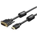 BUFFALO バッファロー HDMI：DVI変換ケーブル コア付 5.0m ブラック BSHDDV50BK