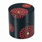 たつみや 茶筒 350ml 花紋ブラック HAKOYA