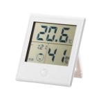 OHM/オーム電機  TEM-200-W 時計付き温湿度計 ホワイト
