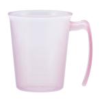 小森樹脂 スタッキングコップ 持ち手付き 300ml 目盛り付き ピンク