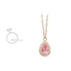 me.luxe／エムイーリュークス  Swarovski. ピンクトパーズドロップネックレス