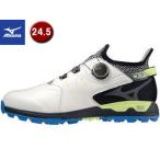 ミズノ mizuno  ゴルフシューズ ウエーブハザード PRO BOA【ホワイト×ライム】【24.5cm】【3E相当】51GM2270