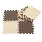 CB JAPAN シービージャパン ジョイントマット やわらかジョイントマット ポルト 8枚組 厚さ10mm 衝撃吸収マット チョコレート