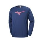 ミズノ mizuno  Tシャツ 長袖 ジュニア 150 (ドレスネイビー×マゼンタ) 32MA9145-14