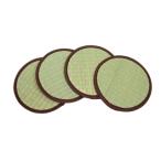 萩原 ハギハラ 【4枚1組】い草雑貨　座卓敷き 円形 ブラウン BR 144001056