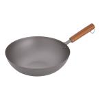 長谷元 純チタン 木柄いため鍋 ３０ｃｍ
