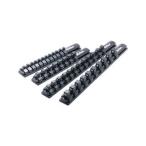 Ko-ken/山下工業研究所 アルミソケットレール 6.35mm差込クリップ12ヶ付き全長200mm RSAL200-1/4X12