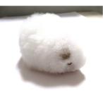 〔ほったらかしペット〕〔ホワイト〕クイ（テンジクネズミ）の形した ふわふわ ぬいぐるみ アルパカ毛 100%