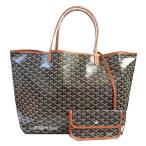 ショッピングゴヤール ≪ 新品 ≫  GOYARD ゴヤールサンルイ GM 黒×茶 ブラック ブラウン トート バッグ    ST LOUIS　GM Black brown tote bag brand new