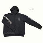≪新品≫  クロムハーツ メンズ クロムハーツ ヴァーティカル ロゴ フーディ 黒 XLサイズ ブラック