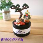 おめでたオルゴール 門松 エドデコ EDO DECO 丸和貿易 4008671-05 和風 モダン ネコ プレゼント