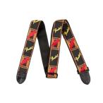Fender ремешок Monogrammed Strap,Black/Yellow/Red