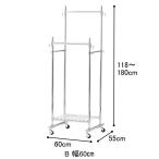 頑丈棚付きハンガーラック Ｂ幅６０ｃｍ 送料無料！【直送】