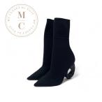 ショッピングBURBERRY バーバリー BURBERRY ブーツ ショートブーツ 靴 シューズ ファブリック ブラック 未使用 ソックスブーツ ニット