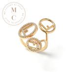 フェンディ FENDI エフイズフェンディ リング 指輪 ゴールド ラインストーン ロゴ