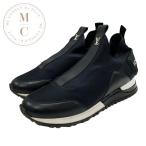 ショッピングヴィトン ルイヴィトン LOUIS VUITTON ランアウェイライン スニーカー 靴 シューズ ファブリック レザー ブラック 黒 スリッポン ロゴ