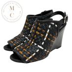 ショッピングウエッジソール エルメス HERMES サンダル 靴 シューズ レザー ブラック ブラウン ホワイト ウエッジソール