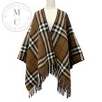  Burberry BURBERRY внешний шерсть оттенок коричневого проверка накидка пончо 