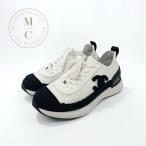シャネル CHANEL スニーカー 靴 シューズ ニット ホワイト ブラック 白 ロゴ ココマーク