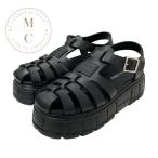 ミュウミュウ MIUMIU EVA サンダル 靴 シューズ ラバー ブラック 黒 プラットフォーム ストラップ 厚底 ロゴ