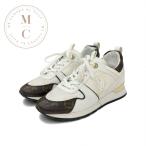 ルイヴィトン LOUIS VUITTON ランアウェイライン モノグラム スニーカー 靴 シューズ レザー メッシュ ホワイト ブラウン 白 インヒール