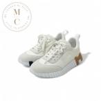 エルメス HERMES バウンシング スニーカー 靴 シューズ ファブリック レザー ホワイト