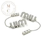 ショッピングミュウミュウ ミュウミュウ MIUMIU ピアス イヤリング シルバー ロゴ ラインストーン