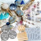 シリコンモールド アゲート スライス ヘアアクセサリー セット シリコン型 モールド ■ 鉱石 レジン レジンセット ヘアピン 大人 おしゃれ 型 mymama ■