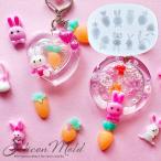 ショッピングシリコンモールド シリコンモールド シリコン型 モールド 立体 レジン アニマル うさぎ と にんじん モチーフ ■ レジン液 スイーツ レジン型 おしゃれ かわいい ■