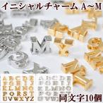 チャーム アルファベット イニシャル アクセサリー ピアス パーツ 10個 セット A〜M ■ ハンドメイド 手芸 手作り ペット 首輪 リード ■