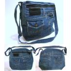  Yokohama новейший очарование. Denim сумка на плечо!3 полосный ширина широкий молния переделка оригинал сумка ширина 30~37cm длина 30cm вставка 9cm низ доска имеется бесплатная доставка heia58