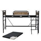 [ все товар 10%OFF][ с матрацем ] кровать-чердак труба bed одиночный розетка имеется low модель внизу место хранения компактный steel выдерживающий . фирма участник . студент .