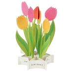  поздравление жизнь день рождения голубой ming карта тюльпан KE-31