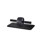 ショッピング腹筋ローラー エレコム 腹筋ローラー アブホイール 膝マット付き 強度調整可能 コンパクト収納 静音 握りやすいグリップ 耐荷重120kg エクリアスポーツ ブラッ