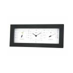 (まとめ)EMPEX置き掛け兼用 MONO 温度計・時計・湿度計 MN-4841 ホワイト〔×2セット〕