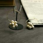 Yahoo! Yahoo!ショッピング(ヤフー ショッピング)コットンパール　ピアス ボリュームフープタイプ　8mm ホワイト キスカ  ピアス レディース フープ