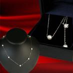 パールステーションネックレス6mmステンレスネックレスパールネックレス真珠